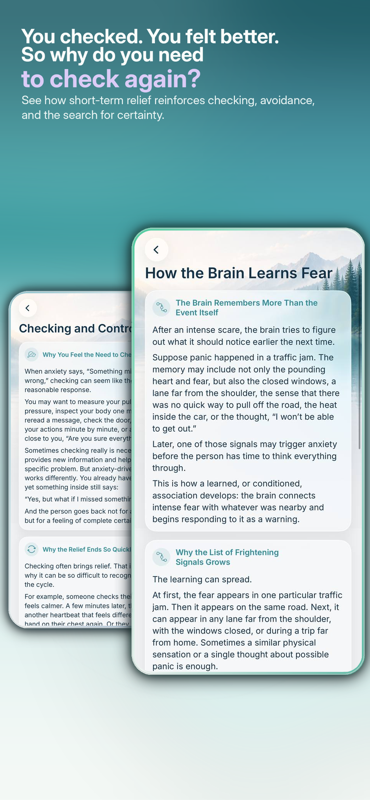Ailin materials about checking, avoidance, and why anxiety returns